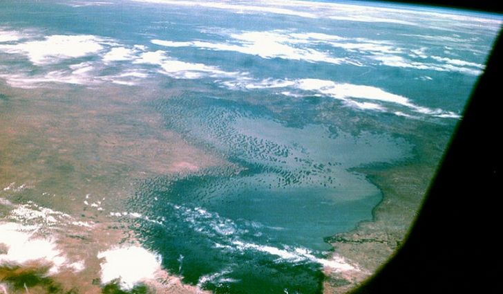 Le lac Tchad vu du ciel