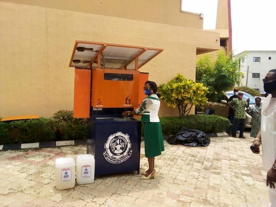 NIGERIA: Solar-powered automatic disinfection device made in Oko©Federal Polytechnic Oko