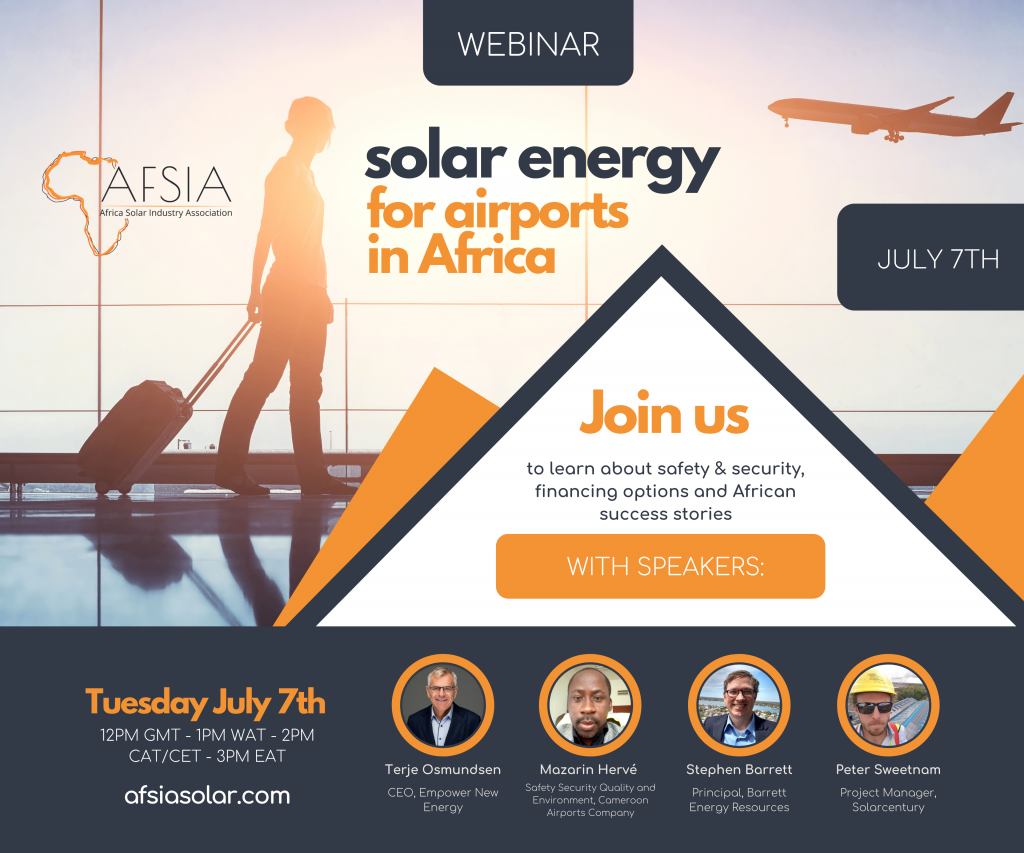 AFRICA: AFSIA organises webinar on solarisation of airports on July 7