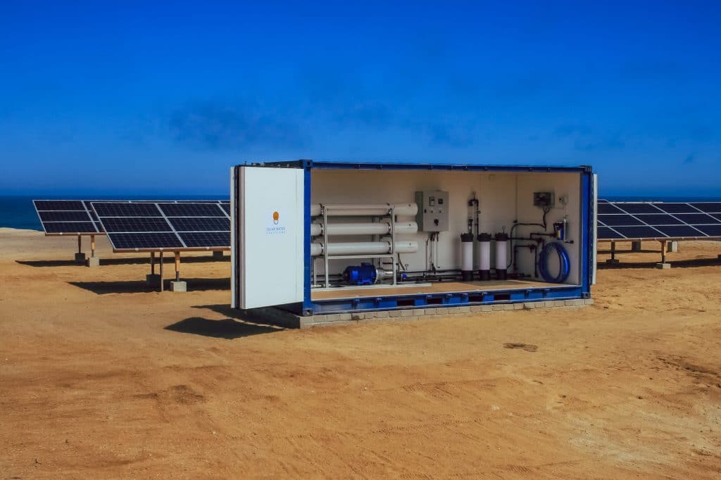 NAMIBIA: a desalinated water bottling plant inaugurated at Henties Bay©Solar Water Solutions